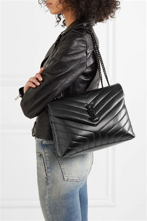 ysl medium cru|SAINT LAURENT Loulou medium quilted leather shoulder bag.